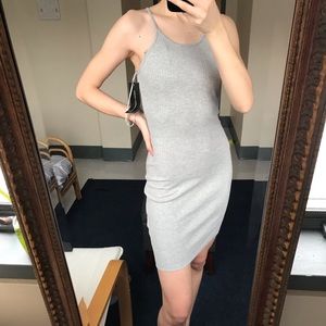 French Connection Ribbed Grey Dress NWT